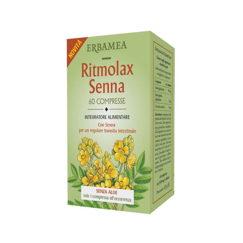 Ritmolax - Compresse di Senna per Regolarità Intestinale, 60 Pezzi