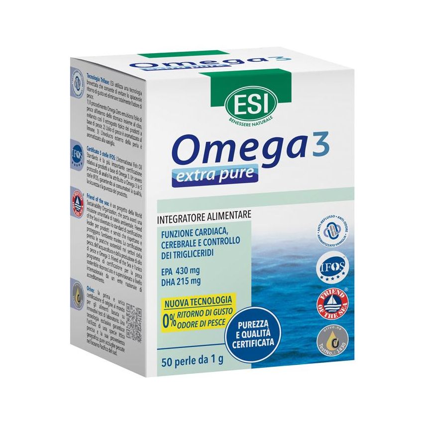 Esi Extra Pure Omega 3 Supplemento, 50 Perle
