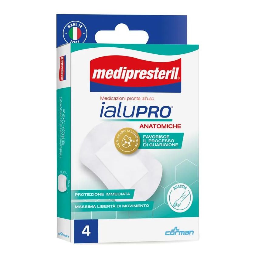 Medipresteril Ialupro: Medicazione Anatomica per Braccia, 7,5x10cm, Pacco da 4 Pezzi