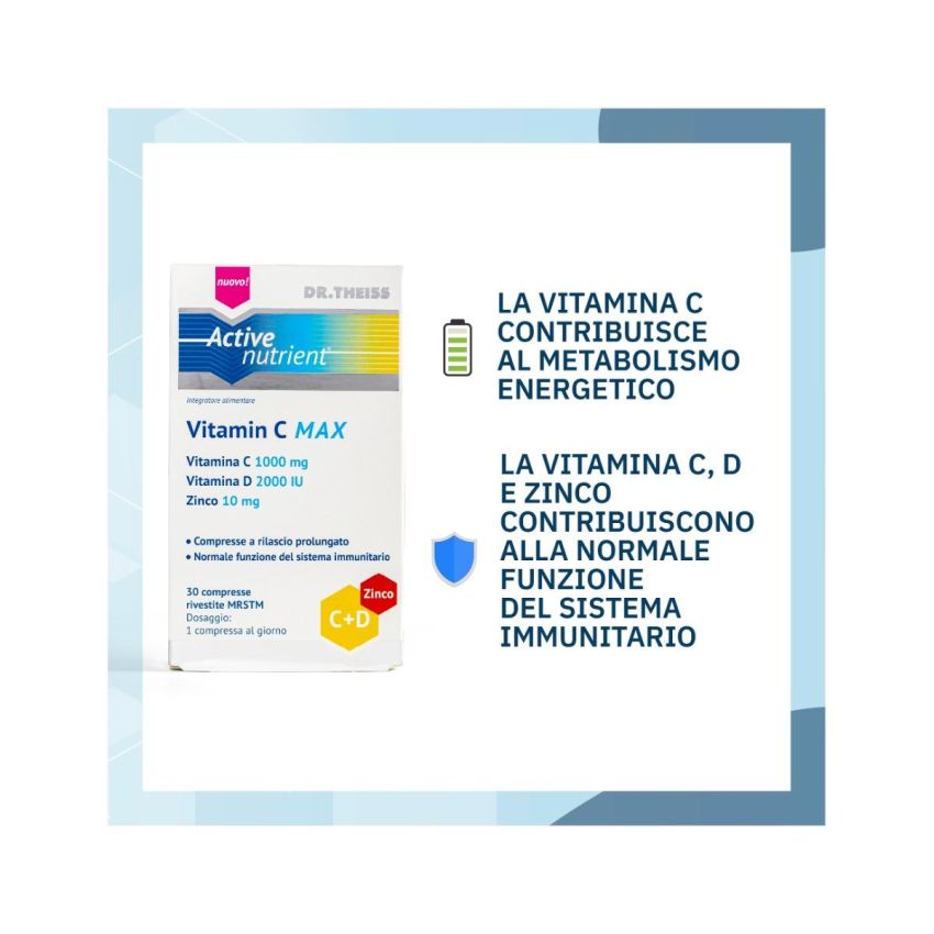 Dr Theiss Active Nutrient Massima Forza Vitamina C - 30 Compresse