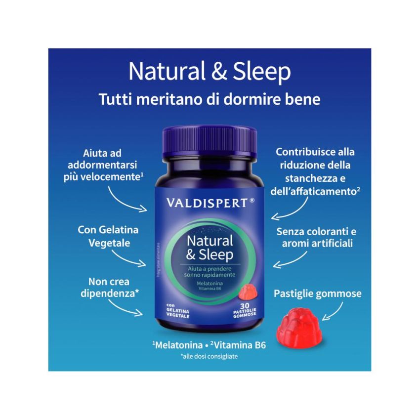 Valdispert Natural Sleep Aid - 30 Chewable Gummy Tablets