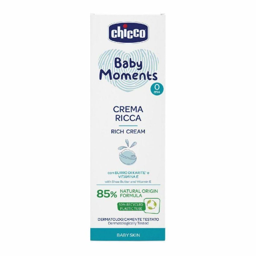 Chicco Baby Moments - Crema Delicata Extra Ricca 100ml per Neonati da 0 Mesi+