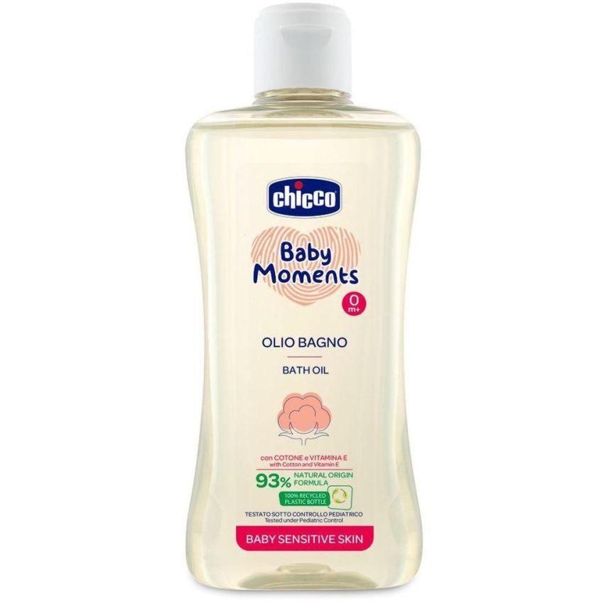 Chicco Baby Moments - Olio per Massaggio Sensibile 200ml per Neonati da 0 Mesi in su