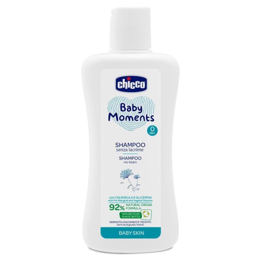 Chicco Baby Moments - Shampoo Delicato 200ml, Formula Anti-Lacrime, Adatto da 0 Mesi in Poi
