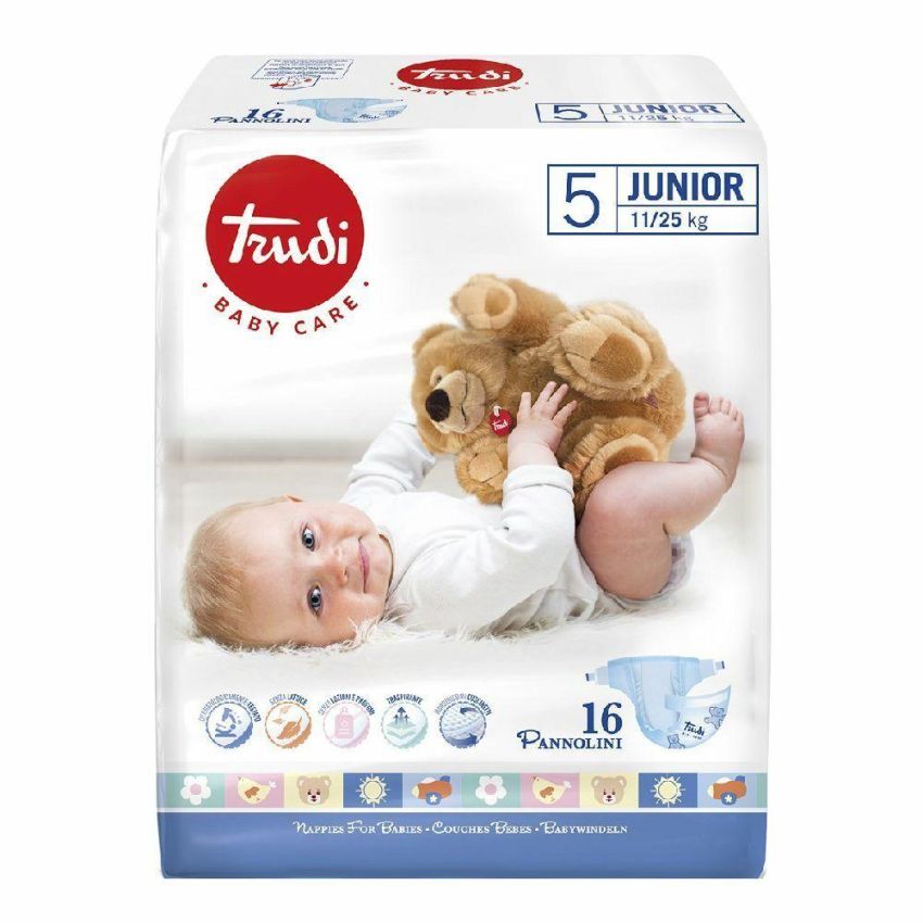 Trudi Baby Care Pannolini Junior 11-25kg - Pacco da 16 Pezzi