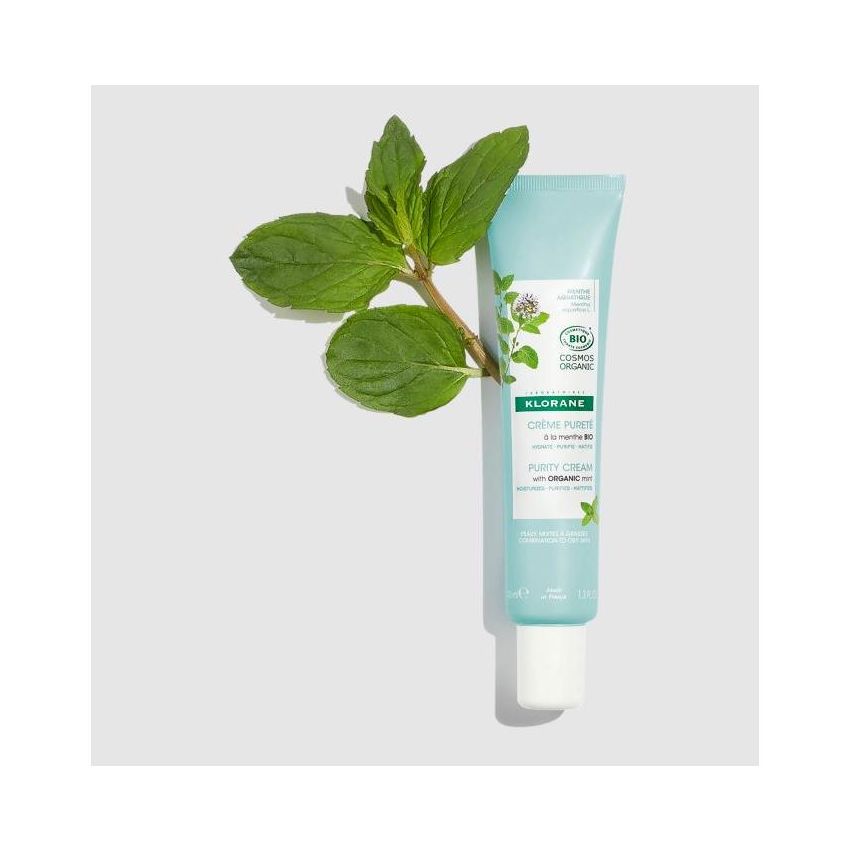 Klorane Crema Bio-Purificante per il Viso con Menta Acquatica, 40ml
