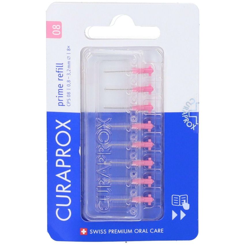 Curaprox CPS 08 Prime Refill - Scovolino Interdentale Rosa 8 Pezzi