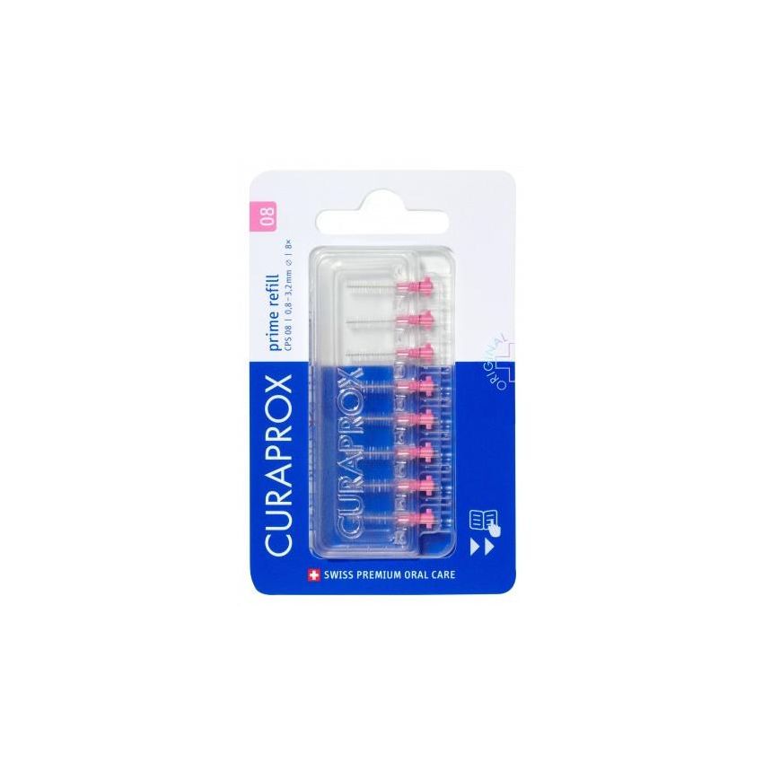 Curaprox CPS 08 Prime Refill - Scovolino Interdentale Rosa 8 Pezzi