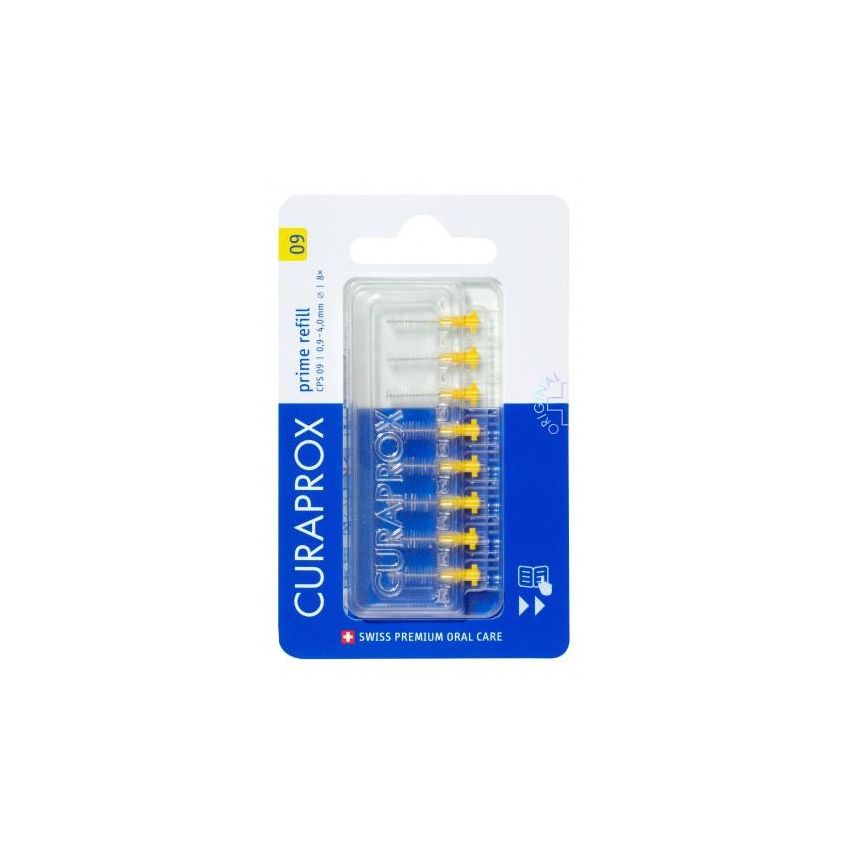 Curaprox CPS 09 Prime Refill Giallo - Scovolino Interdentale, 8 pezzi