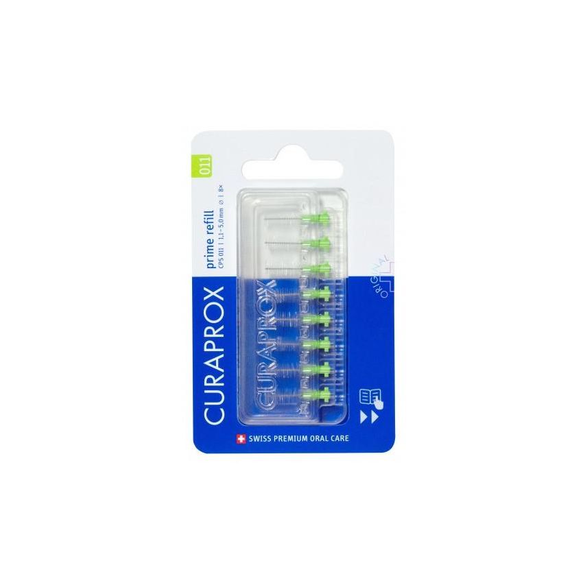 Curaprox CPS 011 Ricariche Scovolino Interdentale Prime - Lime/Verde, 8 Pezzi