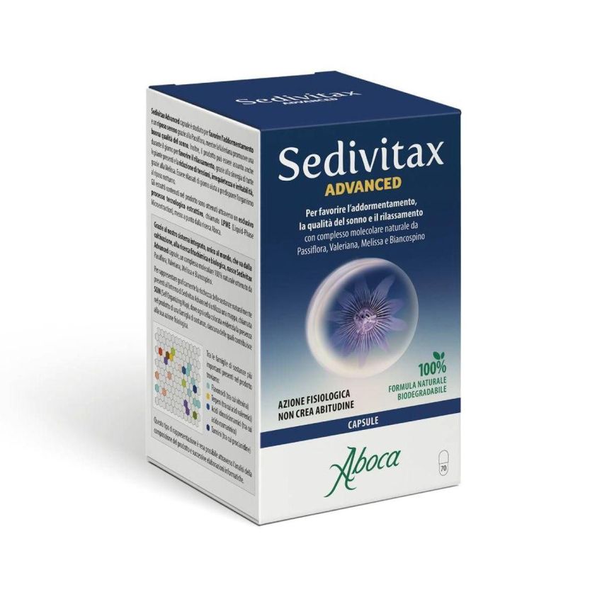 Sedivitax Advanced - Integratore Naturale per il Sonno, 70 Capsule