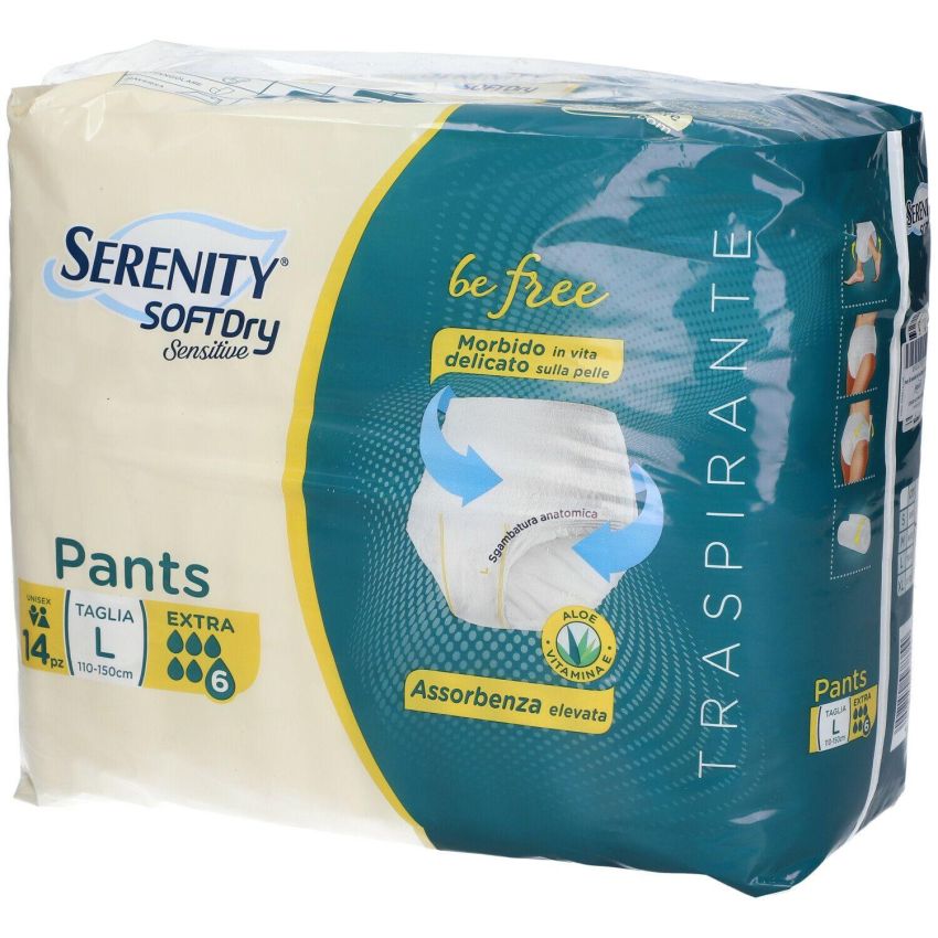 Serenity Soft Dry Pantaloni Sensibili Extra Taglia L - 14 Pezzi