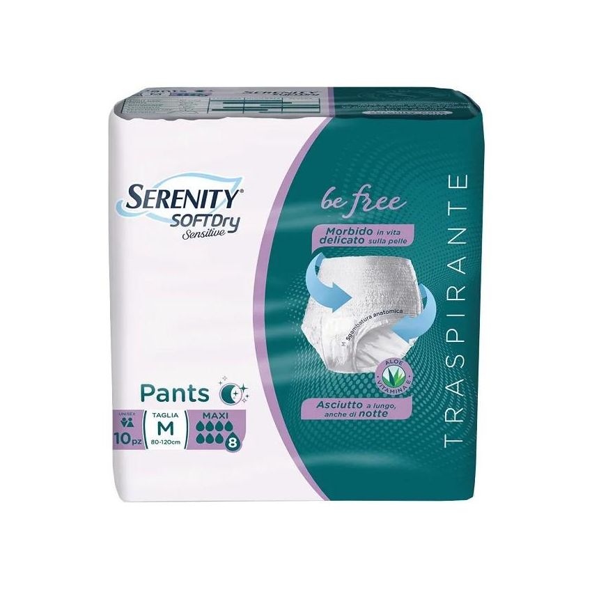 Mutandine Serenity Be Free per Incontinenza, Taglia M - Pacco da 10 Pezzi