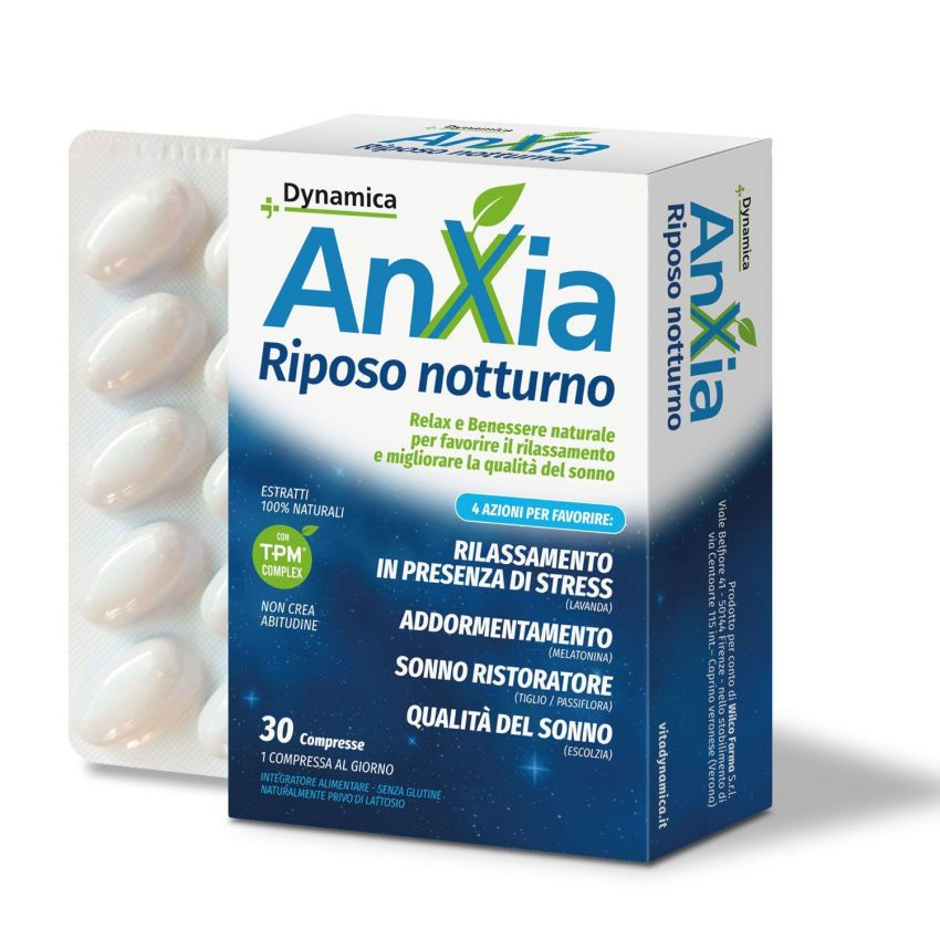 Anxia Dynamica - Compresse per Riposo Notturno, 30 Pezzi