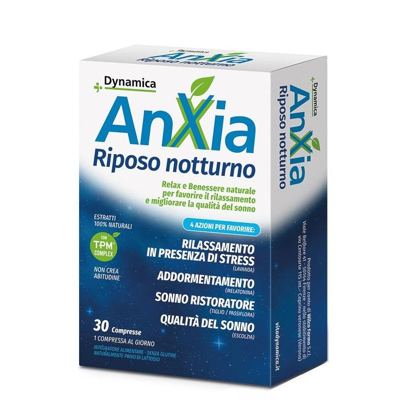 Anxia Dynamica - Compresse per Riposo Notturno, 30 Pezzi