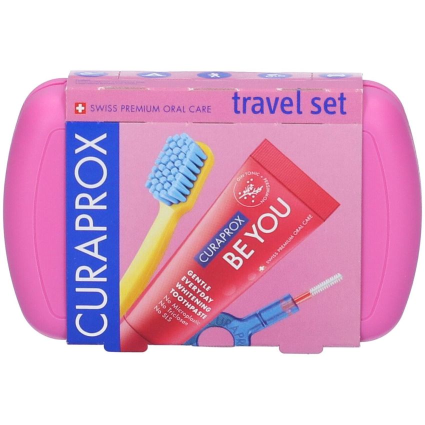 Curaprox Rosa Set da Viaggio per l'Igiene Orale