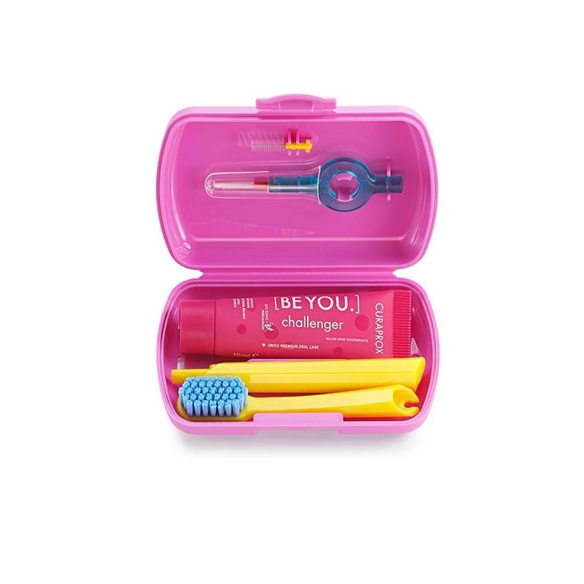 Curaprox Rosa Set da Viaggio per l'Igiene Orale