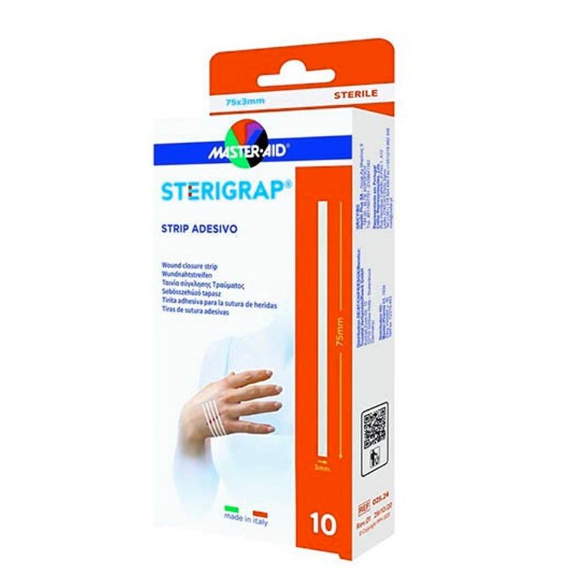 Master Aid Sterigrap - Strisce Adesive Sterilizzate per Ferite, 75x3mm