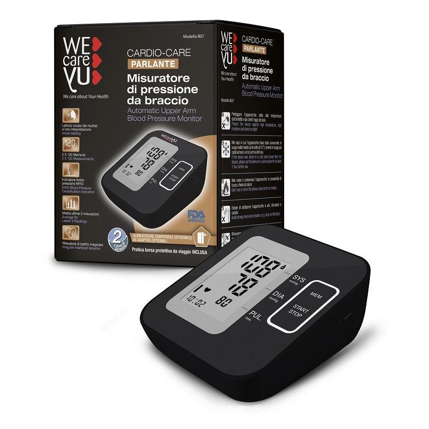 Wecareyu Cardio-Care Misuratore Parlante di Pressione da Braccio
