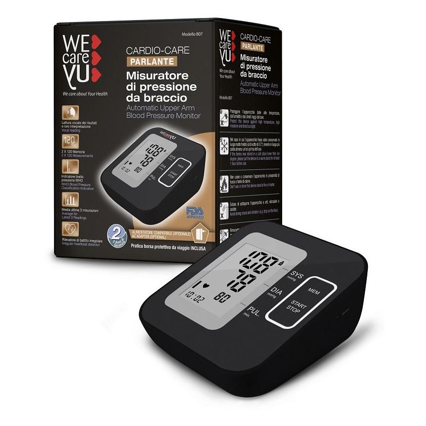 Wecareyu Cardio-Care Misuratore Parlante di Pressione da Braccio