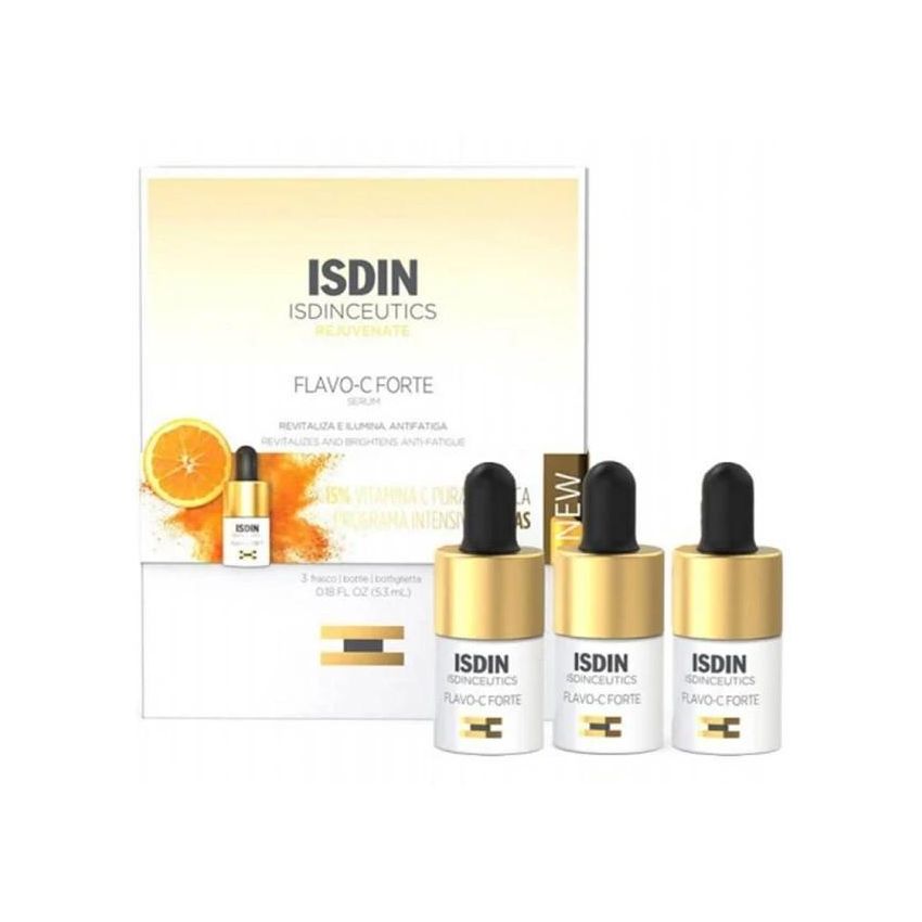 Isdin Isdinceutics Flavo-C Forte Trattamento Viso Fortificante - 3 Flaconcini