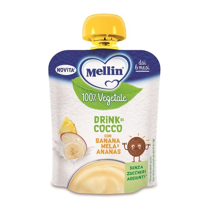 Mellin 100% Vegetale Coco-Banana Drink per Bambini da 6 Mesi+ - 90g