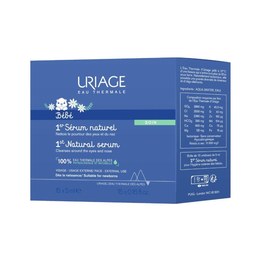 Uriage Bebe - Siero Fisiologico per Bambini, 15 Flaconcini da 5ml