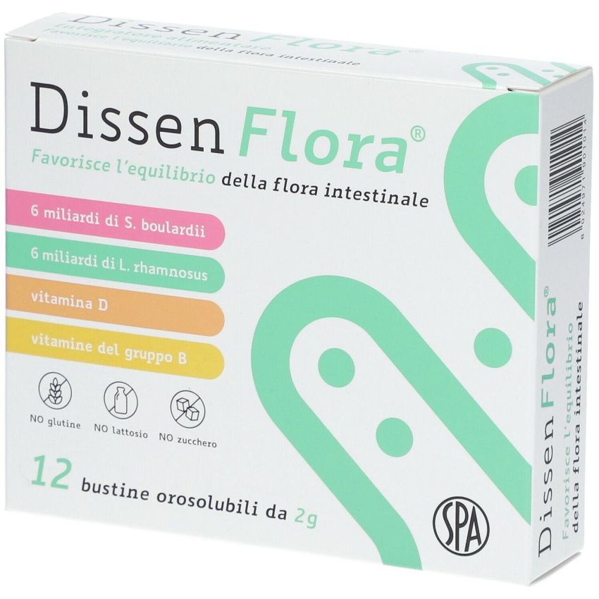 Dissen Flora - Supplemento per la Salute Digestiva - 12 Bustine