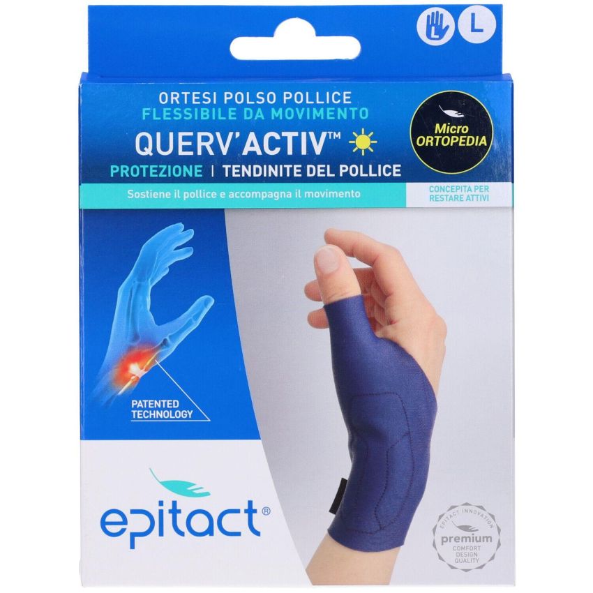 Epitact Querv'Activ - Supporto per Tendinite del Pollice, Taglia L, per Mano Sinistra