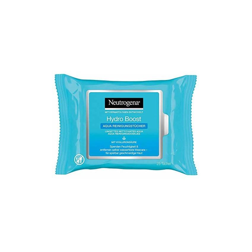 Neutrogena Hydra Boost Salviettine Detergenti e Struccanti - Pacco da 25 Pezzi