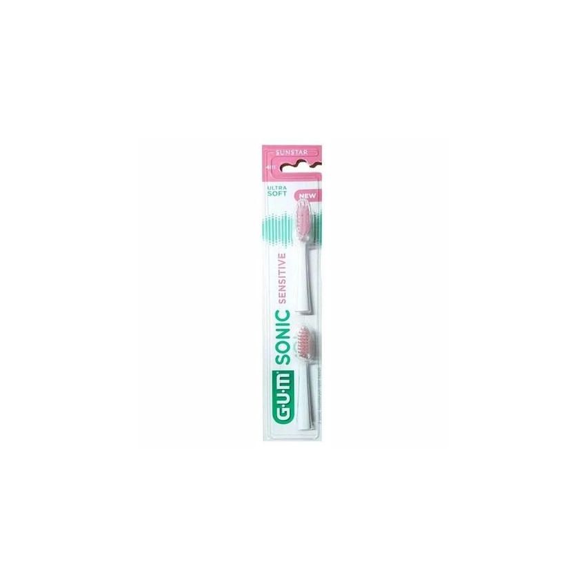 Testine di Ricambio Ultra Soft Sensitive per Spazzolino Sonic Gum, 2 Pezzi