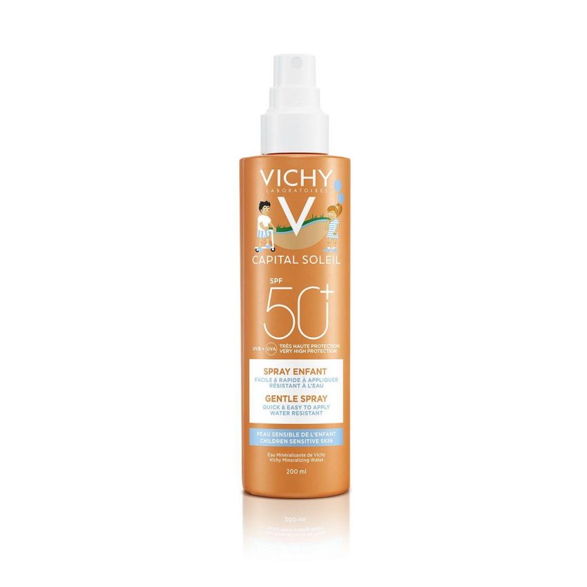 Vichy Capital Soleil Spray Solare Ultra-Leggero SPF 50+ per Bambini, 200 ml