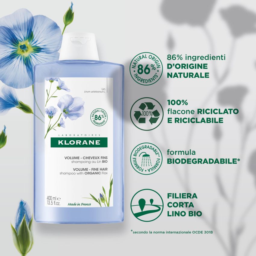 Shampoo Klorane con Fibre di Lino - 400ml