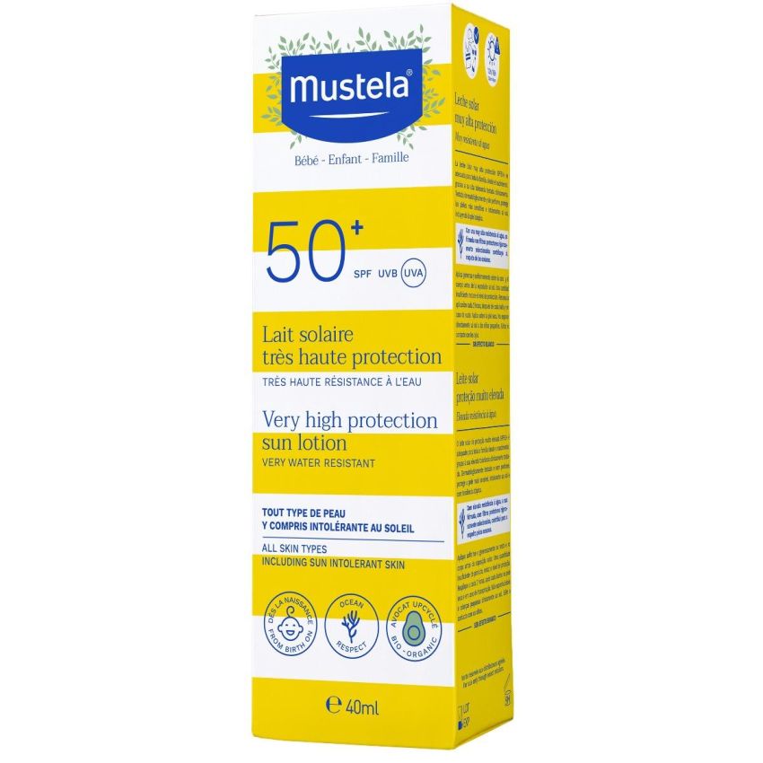 Mustela SPF 50+ Protettivo Latte Solare, 40ml