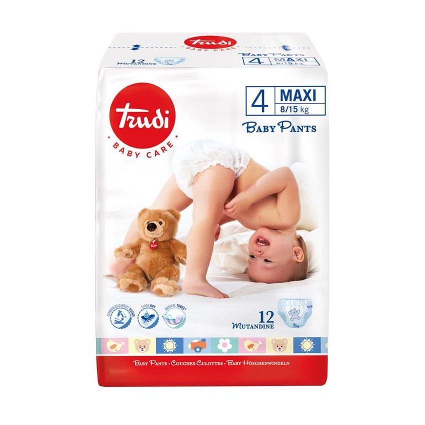 Trudi Baby Care - Mutandine Pannolini Maxi 8-15 kg, 12 Pezzi