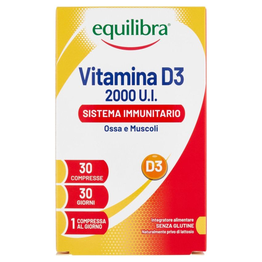 Equilibra Vitamina D3 - Integratore Alimentare con 30 Compresse