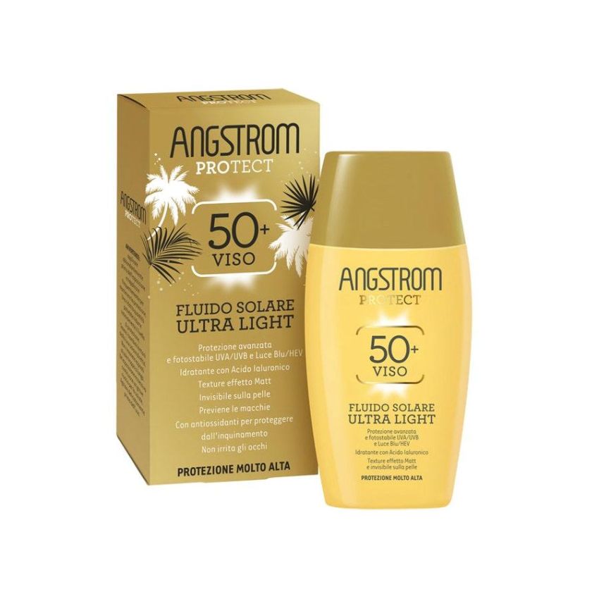 Angstrom Protect Ultra Light Fluido Solare SPF50+ per Viso, 40ml