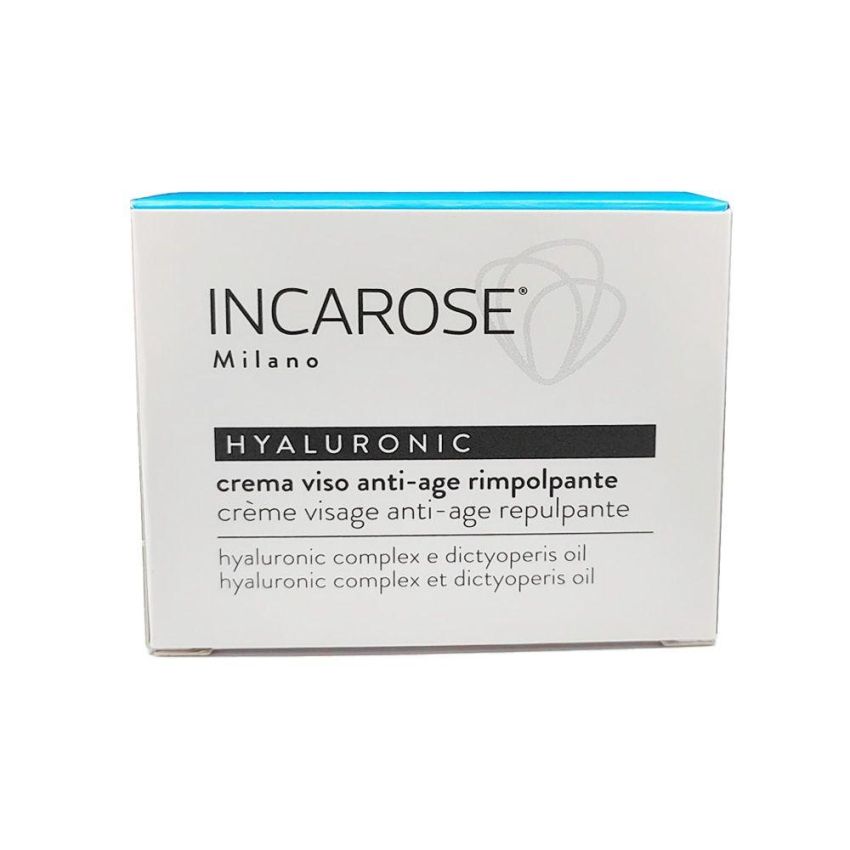 Incarose Crema Viso Anti-Invecchiamento con Acido Ialuronico, 50ml