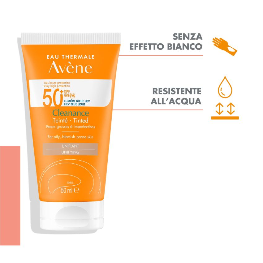 Avène Cleanance Colorato SPF 50+ Protezione Solare per Viso - 50ml