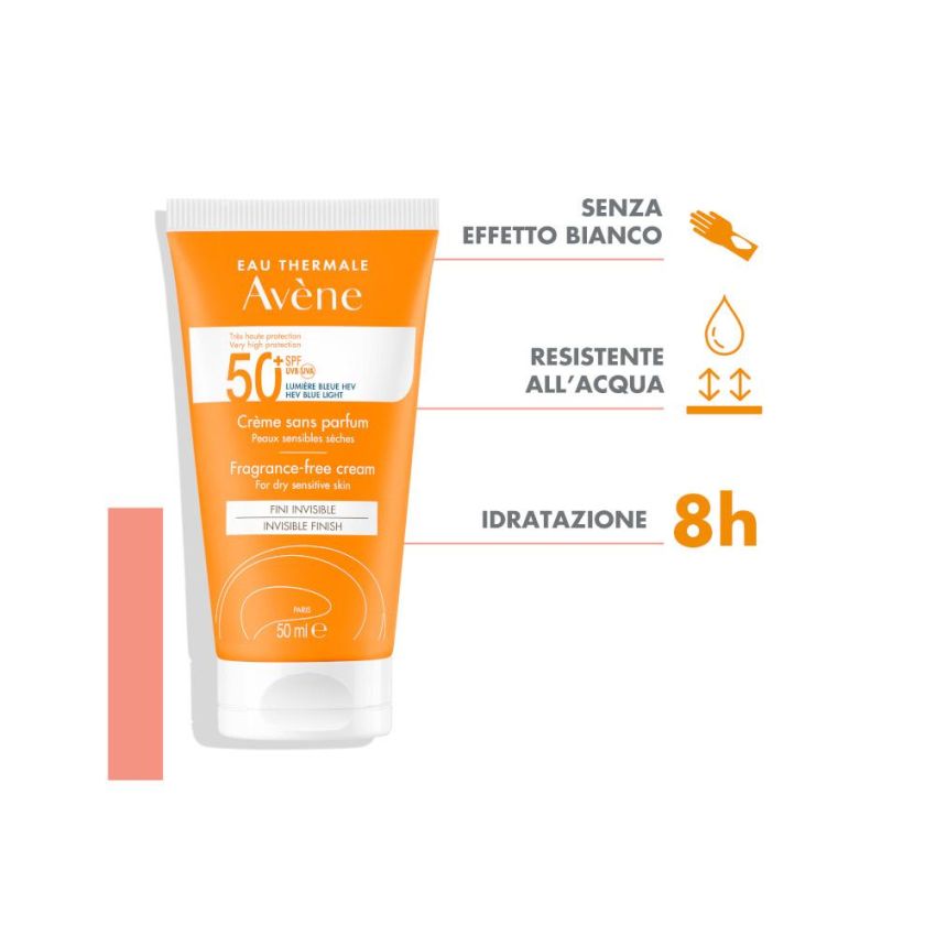 Avène Crema Solare Viso SPF 50+ Senza Profumo - 50ml