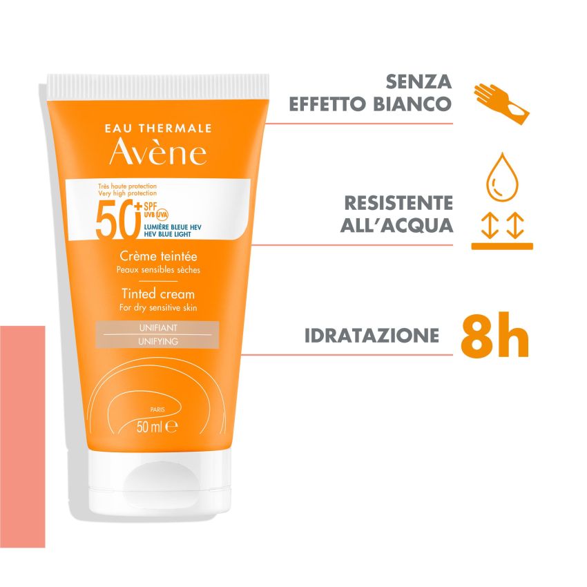 Avène Crema Viso Colorata con SPF 50+ - 50ml