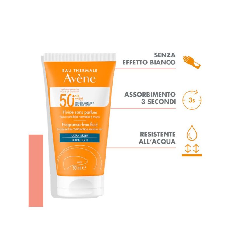 Avène Fluido Solare Viso SPF 50+ Senza Profumo - 50ml