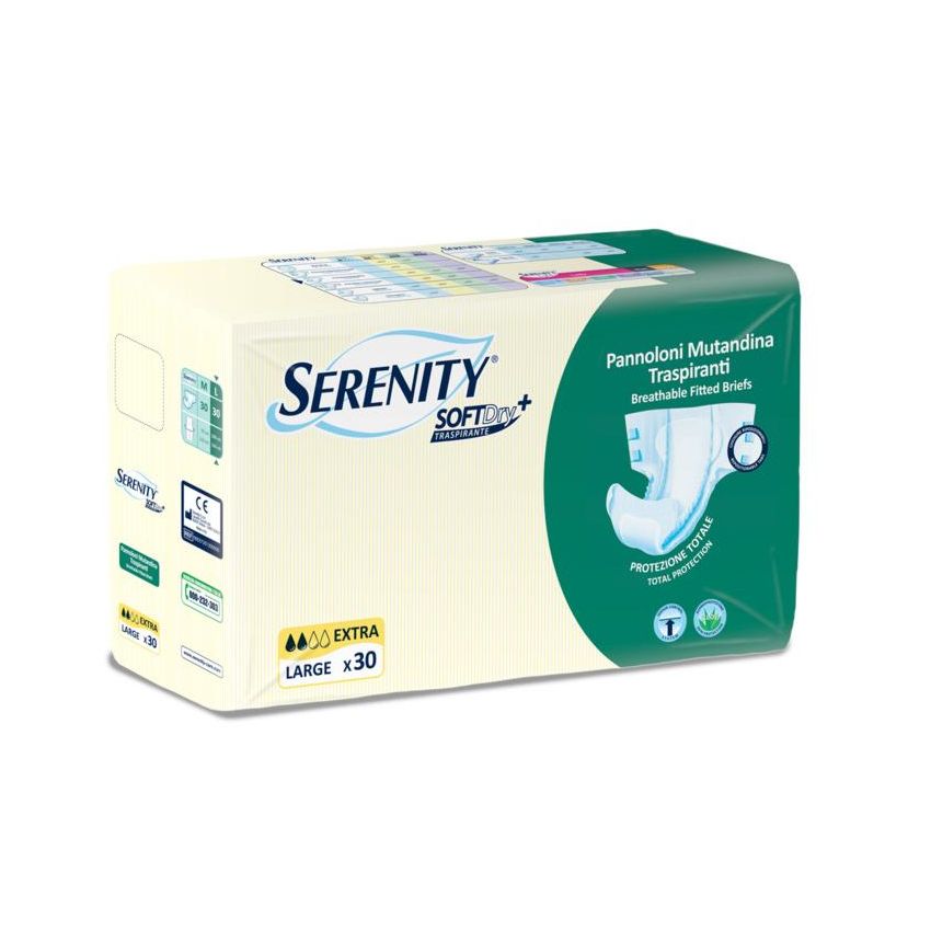 Pannoloni Mutandina Serenity Soft Dry+ Extra, Taglia L, Pacco da 30 Pezzi