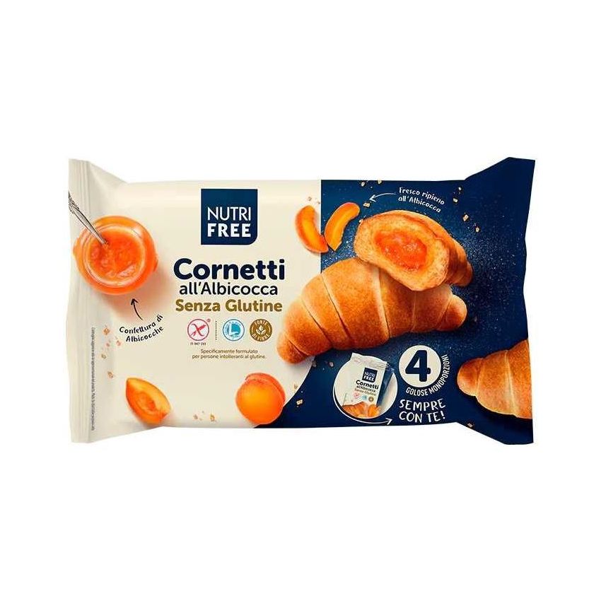 Cornetti Albicocca Nutrifree, Confezione da 4 - 60g ciascuno