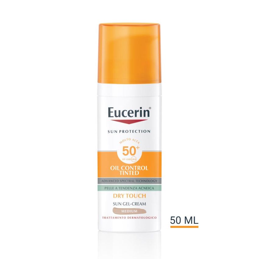Eucerin Colorata Medium Tonalit Sun Oil Control Gel-Crema SPF50+, 50ml