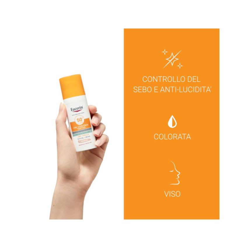 Eucerin Colorata Medium Tonalit Sun Oil Control Gel-Crema SPF50+, 50ml