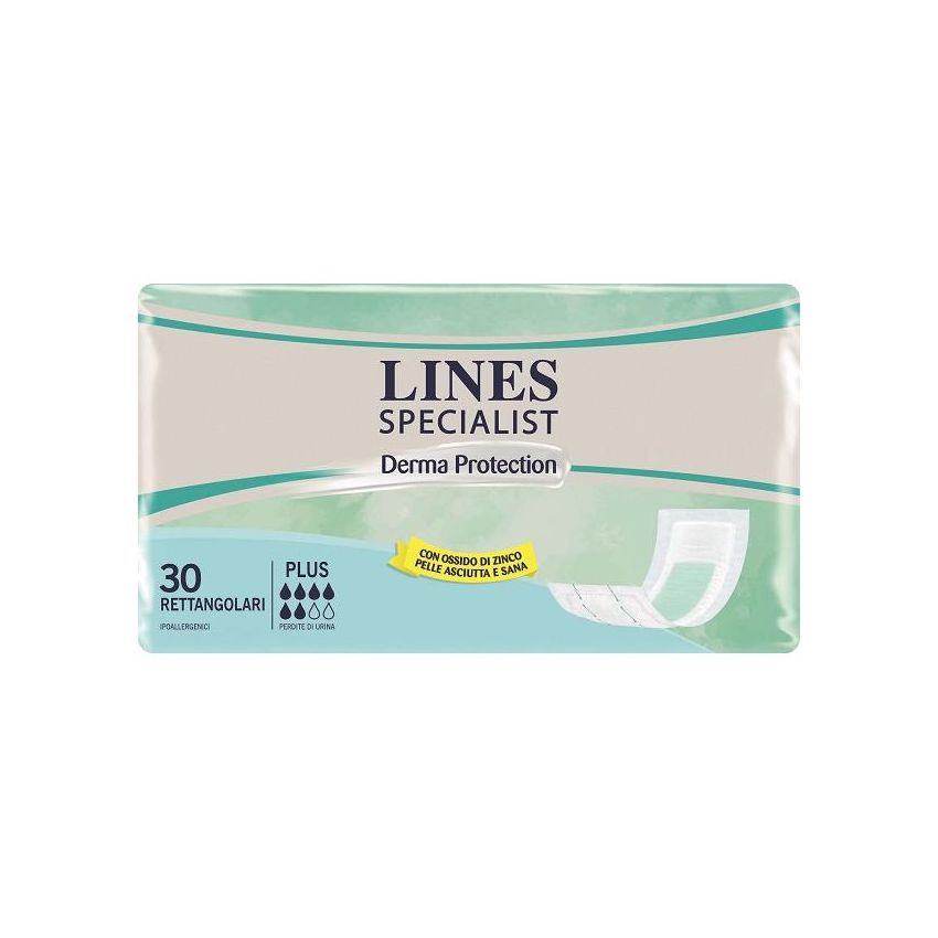 Lines Specialist Plus Derma Protection - Pannoloni Rettangolari, 30 Pezzi