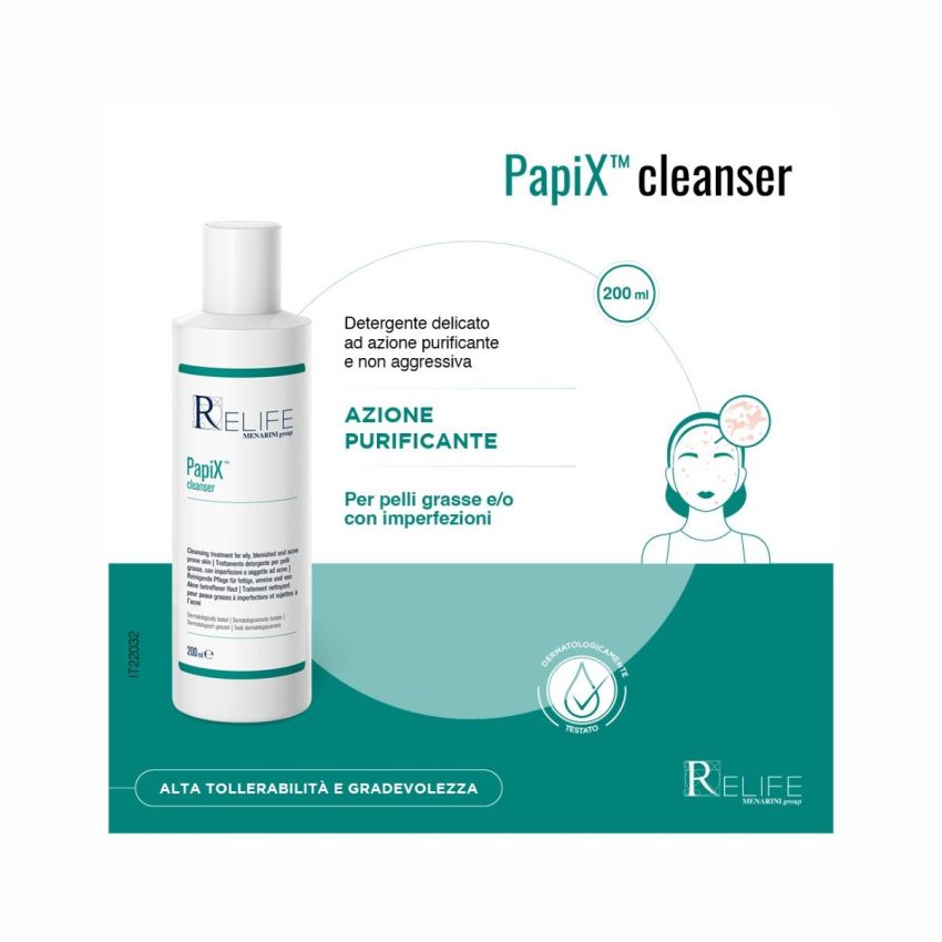 Relife PapiX Detergente Anti-Acne 200ml - Purificante per il Viso