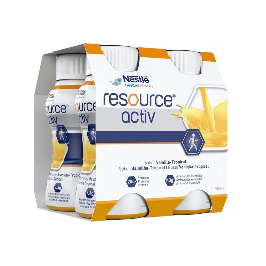 Resource Activ Tropical Vanilla - Pack di 4 Bottiglie da 200ml