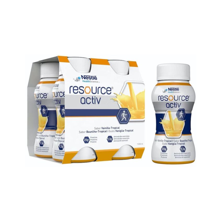 Resource Activ Tropical Vanilla - Pack di 4 Bottiglie da 200ml